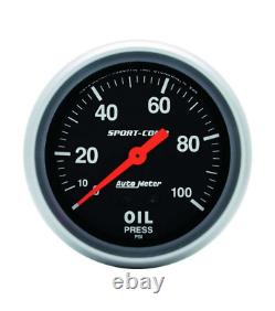 ATM3421 Oil Pressure Gauge, Sport-Comp, 0-100 psi, Mechanical, Auto Meter