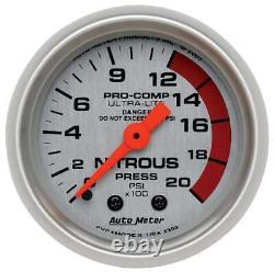 AUTOMETER Auto Meter 4328 Ultra-Lite Mechanical Nitrous Pressure Gauge Dunebuggy