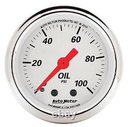 AutoMeter 1321 Arctic White Mechanical Oil Pressure Gauge