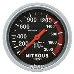 AutoMeter 3428 Sport-Comp Nitrous Pressure Gauge, 2-5/8 in, Mechanical