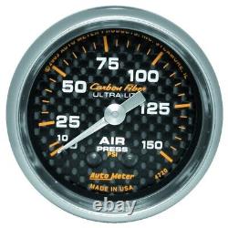 AutoMeter 4720 2-1/16 in. Air Pressure Gauge, 0-150 PSI, Mechanical, Carbon Fibe
