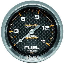 AutoMeter 4811 Carbon Fiber Mechanical Fuel Pressure Gauge