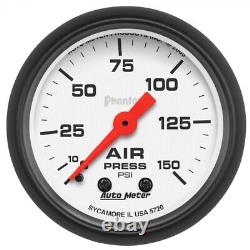 AutoMeter 5720 2-1/16 in. Air Pressure Gauge, 0-150 PSI, Mechanical, Phantom, Wh