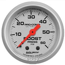 AutoMeter Boost Pressure Gauge 0-60 PSI 2-1/16 Ultra-Lite 4305
