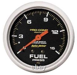 AutoMeter Fuel Pressure Gauge Pro-Comp 0-15 psi Mechanical Analog