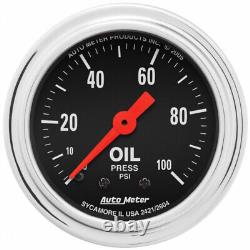AutoMeter Gauge Oil Pressure Traditional 2-1/16in 100 PSI Mechanical Chrome