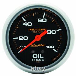 AutoMeter Oil Pressure Gauge Liquid Filled Mechanical 66.7mm 0-100 PSI