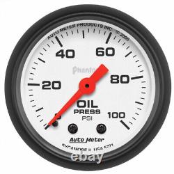 AutoMeter Oil Pressure Gauge Phantom 52mm 0-100 PSI Mechanical