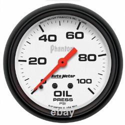 AutoMeter Oil Pressure Gauge Phantom 66.7mm 0-100 PSI Mechanical