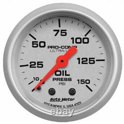 AutoMeter Oil Pressure Gauge Ultra-Lite 52mm 0-150 PSI Mechanical