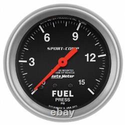 AutoMeter Sport-Comp Mechanical Fuel Pressure Gauge 2 5/8in 0-15 PSI