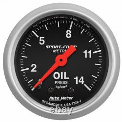 AutoMeter Sport Comp Oil Pressure Metric Gauge Mechanical 52.4 mm 0-14 Kg/ Cm2