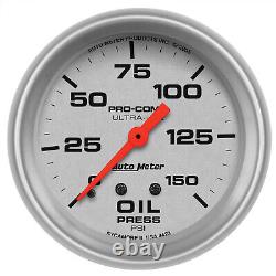 AutoMeter for Ultra-Lite 2 5/8in Mechanical 150 PSI Oil Pressure Gauge