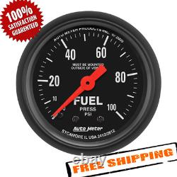 Auto Meter 2612 Z-Series Mechanical Fuel Pressure Gauge, 0-100 PSI, 2-1/16