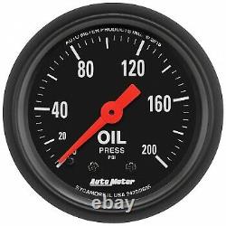 Auto Meter 2-1/16 Oil Pressure 0-200 PSI Mechanical Z-Series #2605