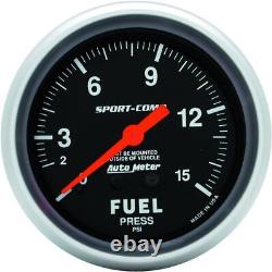 Auto Meter 3411 Sport-Comp Mechanical Fuel Pressure Gauge, 2