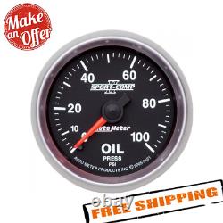 Auto Meter 3621 Sport-Comp II 2-1/16 Mechanical Oil Pressure Gauge, 0-100 PSI