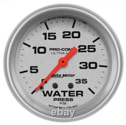 Auto Meter 4407 2-5/8 Water Pressure Gauge 0-35 Psi Mechanical Ultra-Lite