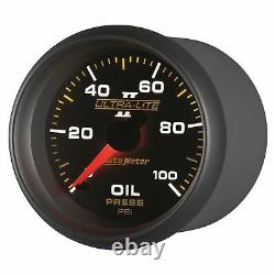 Auto Meter 4921 Ultra-Lite II 2-1/16 Mechanical Oil Pressure Gauge, 0-100 PSI