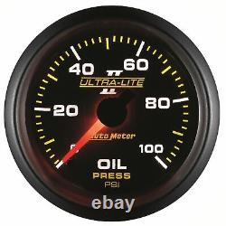 Auto Meter 4921 Ultra-Lite II 2-1/16 Mechanical Oil Pressure Gauge, 0-100 PSI