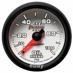 Auto Meter 7521 Phantom II 2-1/16 Mechanical Oil Pressure Gauge, 0-100 PSI