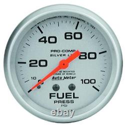 Auto Meter Fuel Pressure Gauge 4612 Ultra-Lite 0 to 100 psi 2-5/8 Mechanical