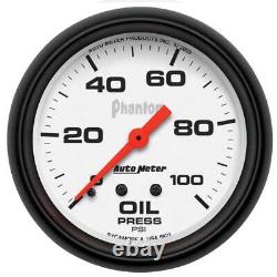 Auto Meter Oil Pressure Gauge 5821 Phantom 0-100 psi 2-5/8 Mechanical