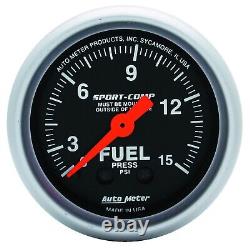 Autometer 3311 Sport Comp Mechanical Fuel Pressure Gauge