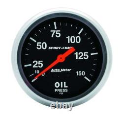 Autometer 3423 Sport-Comp Oil Pressure Gauge, 2-5/8, 150 PSI, Mechanical