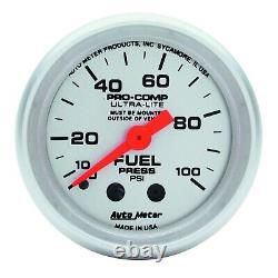 Autometer 4312 Mechanical Ultra-Lite Fuel Pressure Gauge 0-100PSI