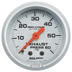 Autometer 4325 Ultra-Lite Exhaust Pressure Gauge, 2-1/16, 60 PSI, Mechanical