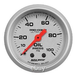 Autometer 4391/4321 Universal Ultra Lite 52.4mm Silver Voltmeter & Oil Pressure