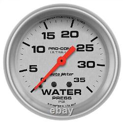 Autometer 4407 Mechanical Ultra-Lite Water Pressure Gauge 35PSI
