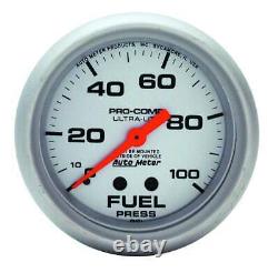 Autometer 4412 Ultra-Lite Fuel Pressure Gauge, 2-5/8, 100 PSI, Mechanical