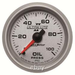 Autometer 4921 Ultra-Lite II Oil Pressure Gauge, 2-1/16, 100 PSI, Mechanical