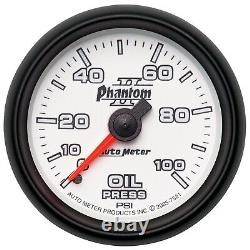 Autometer 7521 Phantom Ii Mechanical Oil Pressure Gauge 2 1/16 0-100 Psi