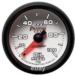 Autometer 7521 Phantom Ii Mechanical Oil Pressure Gauge 2 1/16 0-100 Psi