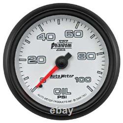 Autometer 7821 Phantom II Oil Pressure Gauge, 2-5/8, 100 PSI, Mechanical