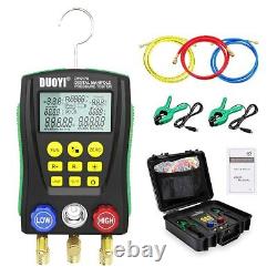 Digital Refrigeration Manifold Gauge Kit HVAC Vacuum Pressure Temperature Tester