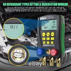 Digital Refrigeration Manifold Gauge Kit HVAC Vacuum Pressure Temperature Tester