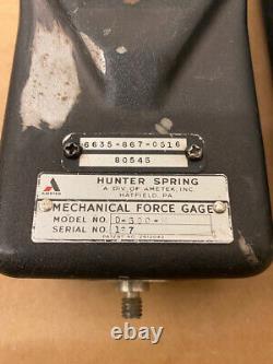 Lot (2) Ametek Hunter Spring Pressure Mechanical Force Gauge 500lb & 75Lb