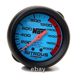 NOS Nitrous Pressure Mechanical Nitrous Pressure Gauge 2 5/8 Dia Blue Face