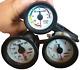 Omori Mechanical Vacuum Triple Gauge Cluster White Oil Pressure Temperature