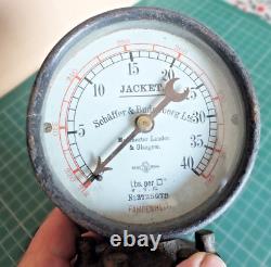 Rare Antique Brass Pressure Gauge Schaffer & Bundenberg 0- 40lbs Steampunk