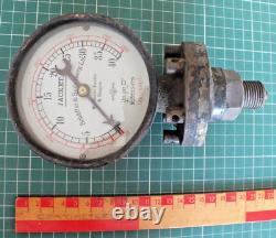 Rare Antique Brass Pressure Gauge Schaffer & Bundenberg 0- 40lbs Steampunk