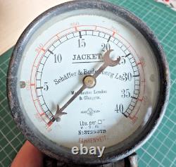 Rare Antique Brass Pressure Gauge Schaffer & Bundenberg 0- 40lbs Steampunk