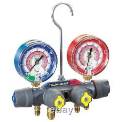 Yellow Jacket 49963 Mechanical Manifold Gauge Set, 4-Valve